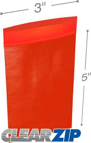 2 x 3 - 2 Mil Red Reclosable Poly Bags