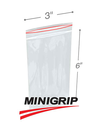3x6 2Mil Minigrip Reclosable Plastic Bags