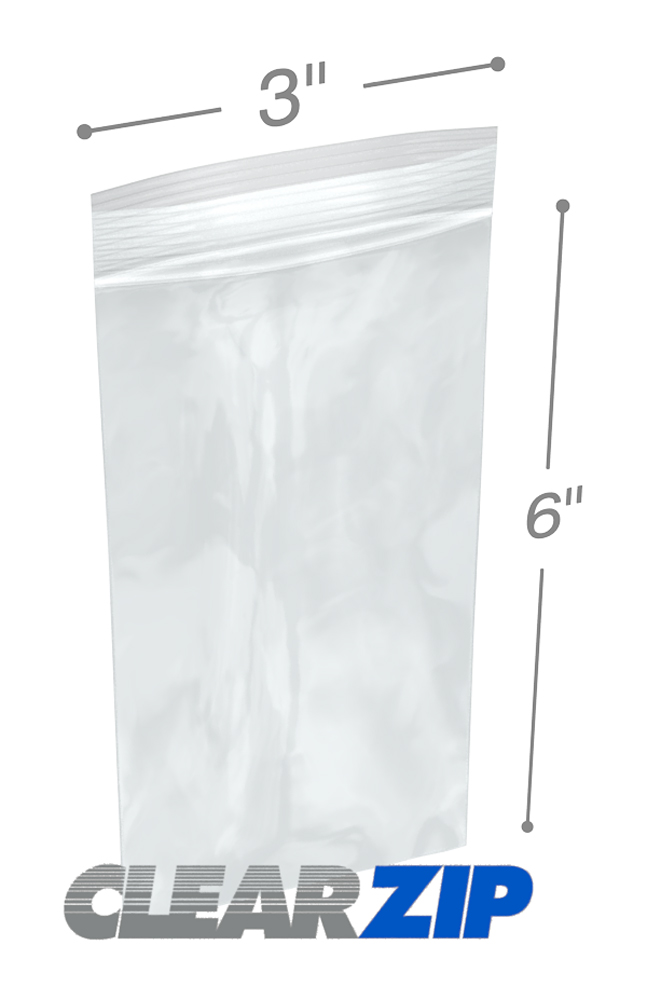 3 x 6 .008 ClearZip Lock Bags