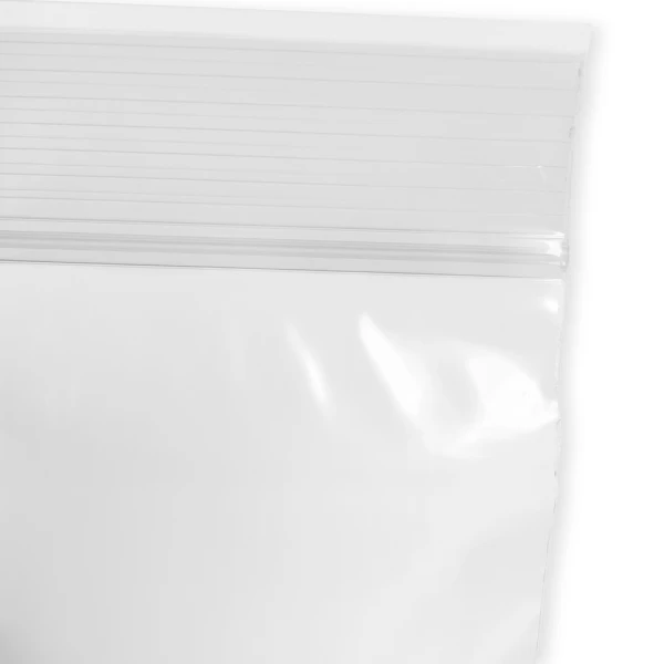 3 x 8 2 Mil Clearzip Lock Top Bags Zipper Close up of 3 x 8 2 Mil Clearzip Lock Top Bags Zipper