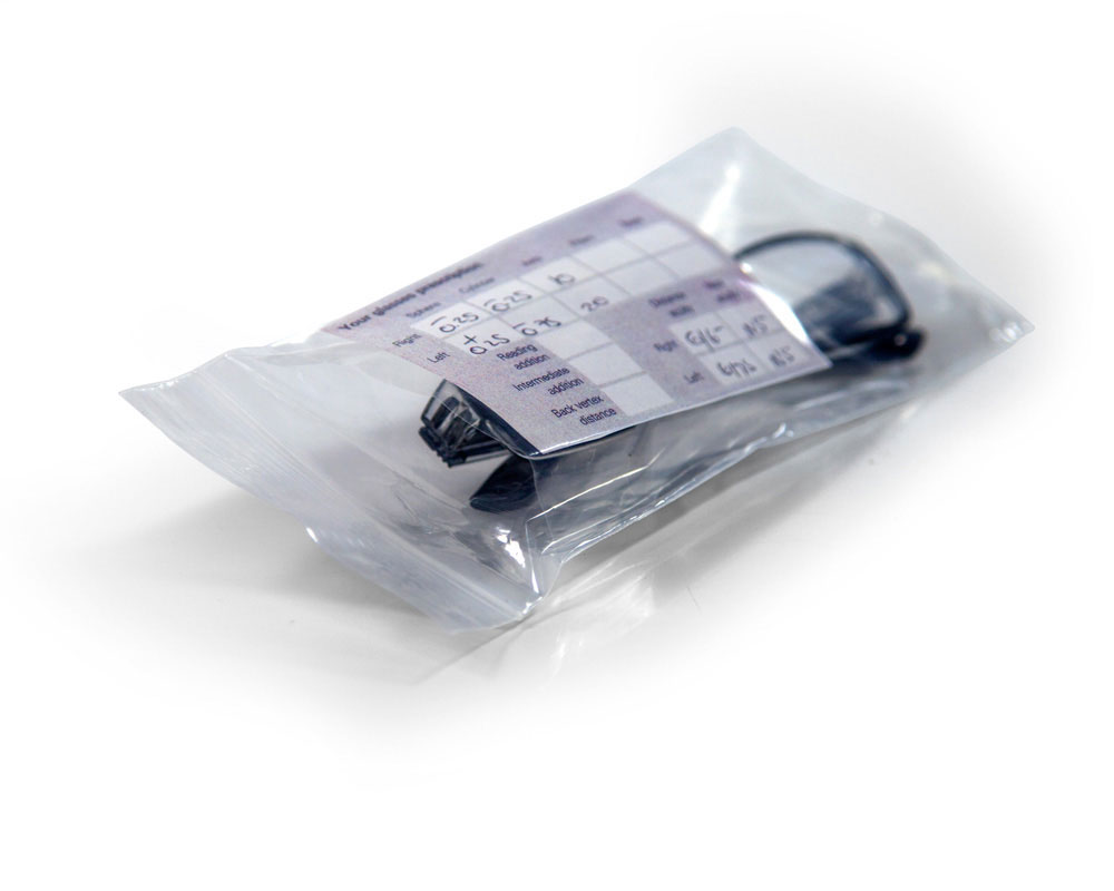 3.5x7.5 2 mil ClearZip Optical Bags with Document Pouch