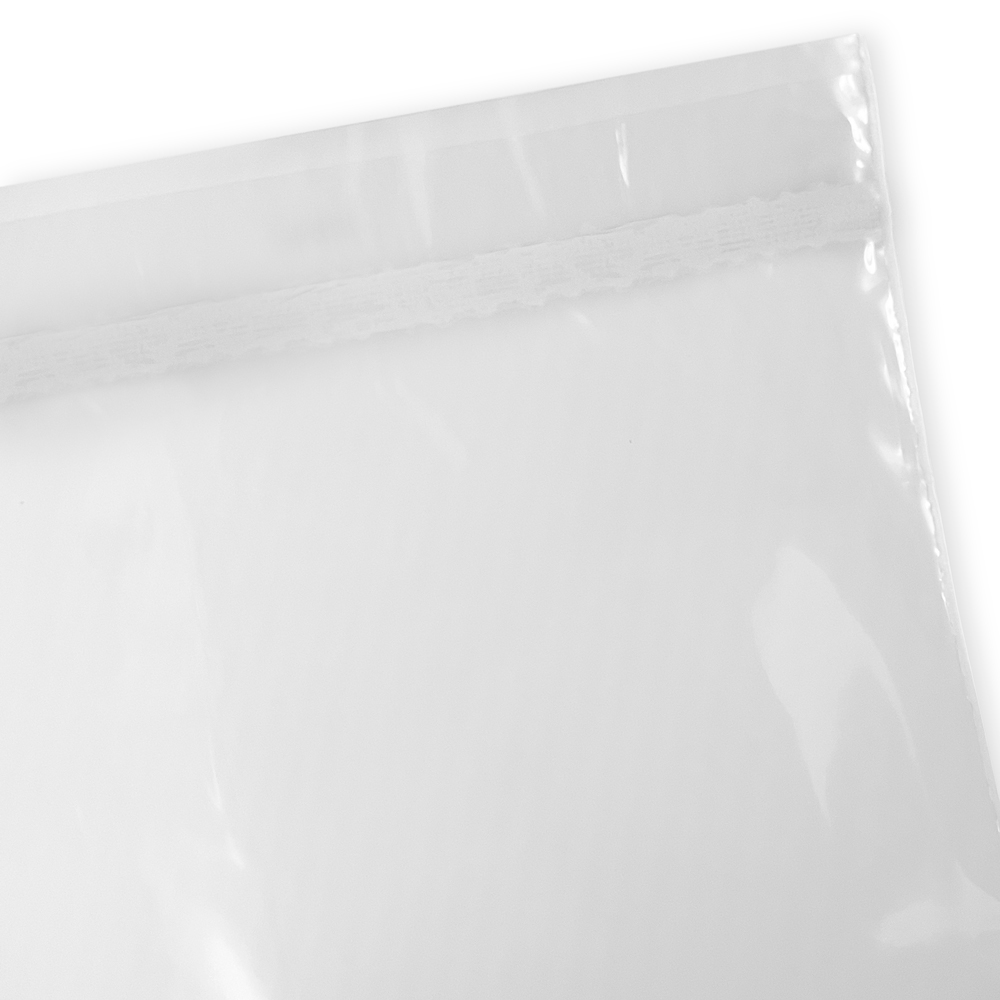 Close up of 3.5 x 7.5 2 Mil Optical Bag with Document Pouch Bottom Seal