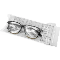 3.5 x 7.5 2 Mil Optical Bag with Document Pouch Glasses and Form 3.5 x 7.5 2 Mil Optical Bag with Document Pouch with Pair of Glasses and Optic Form Inside
