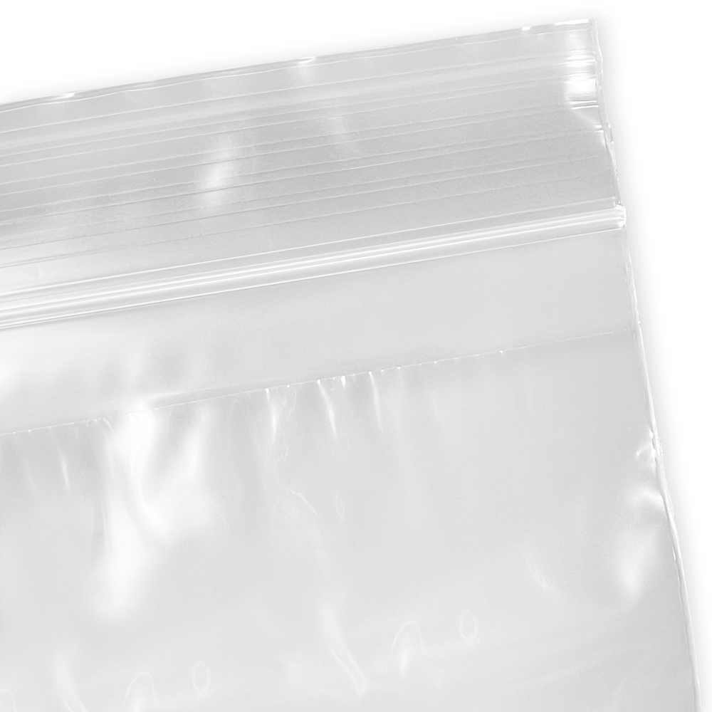 Close up of 3.5 x 7.5 2 Mil Optical Bag with Document Pouch Zipper