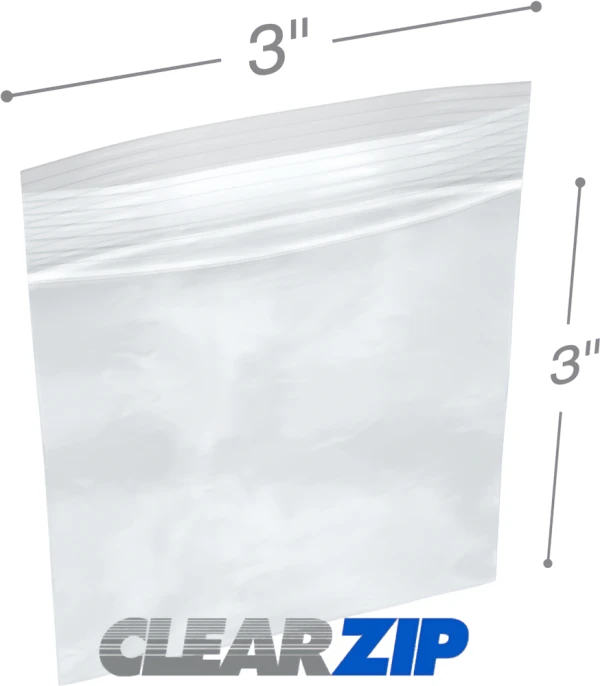 3 x 3 2 Mil Clearzip Lock Top Bags 3 x 3 Clearzip Locking Top Bags 2 Mil