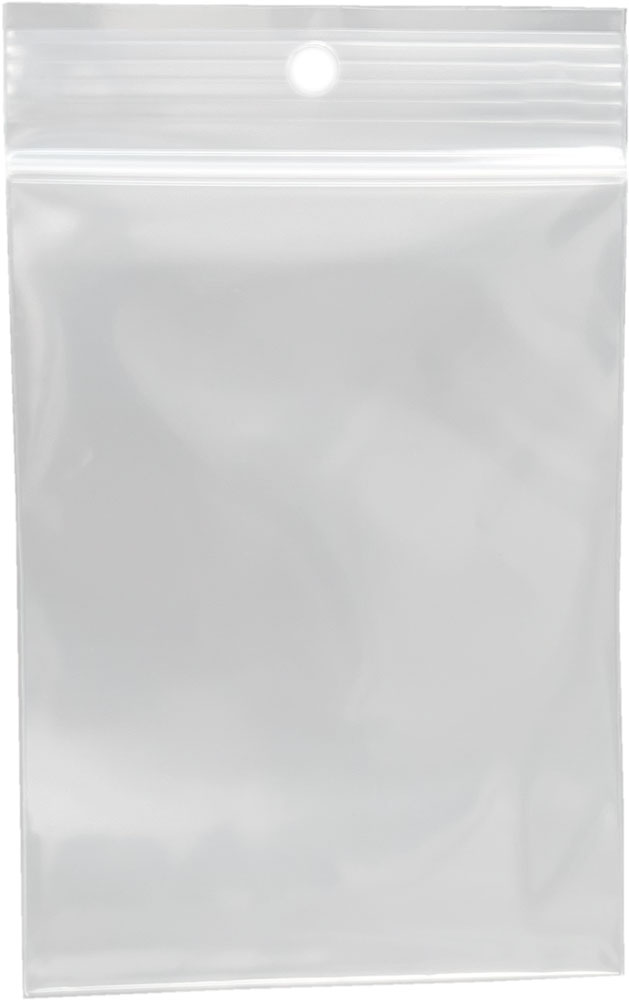 3 x 4 Clearzip Locking Top Bags with Hang Hole 4 Mil
