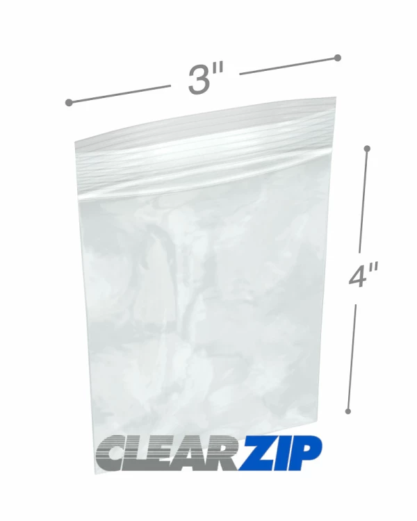 3x4 Clearzip® Lock Top 4 Mil Bags
