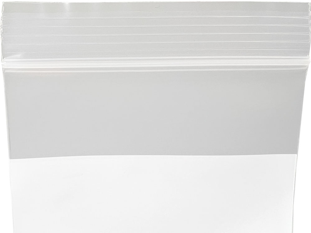 4 Mil 4 x 6 White Block Clearzip Lock Top Bag Top