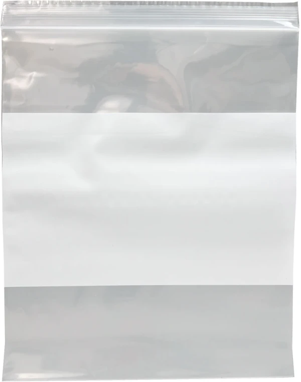 4 Mil 8 x 10 White Block Clearzip Lock Top Bags 8 x 10 Clearzip Locking Top Bags with White Block 4 Mil
