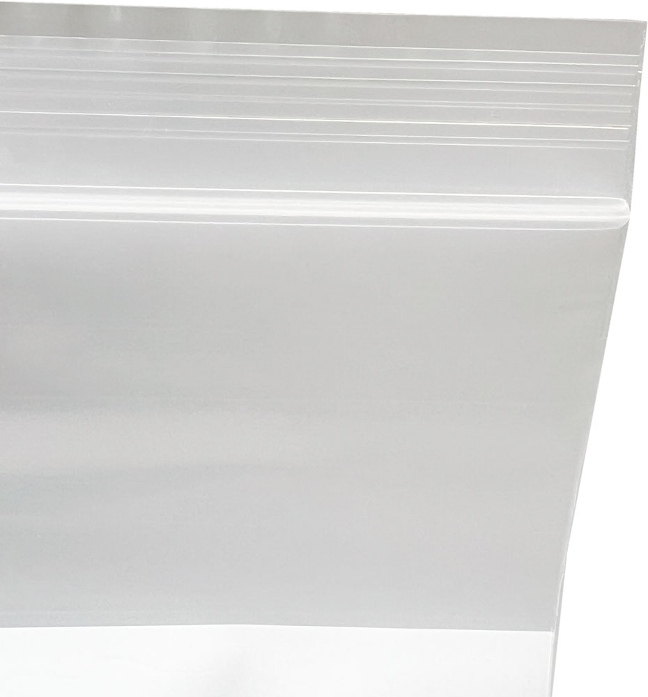 8 x 10 Clearzip Locking Top Bags with White Block 4 Mil Offset Lip