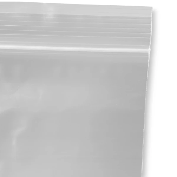 4 Mil 9 x 12 White Block Clearzip Lock Top Bags Offset Lip & Zip Closure Offset Lip and Zip Closure of 9 x 12 Clearzip Locking Top Bags with White Block 4 Mil
