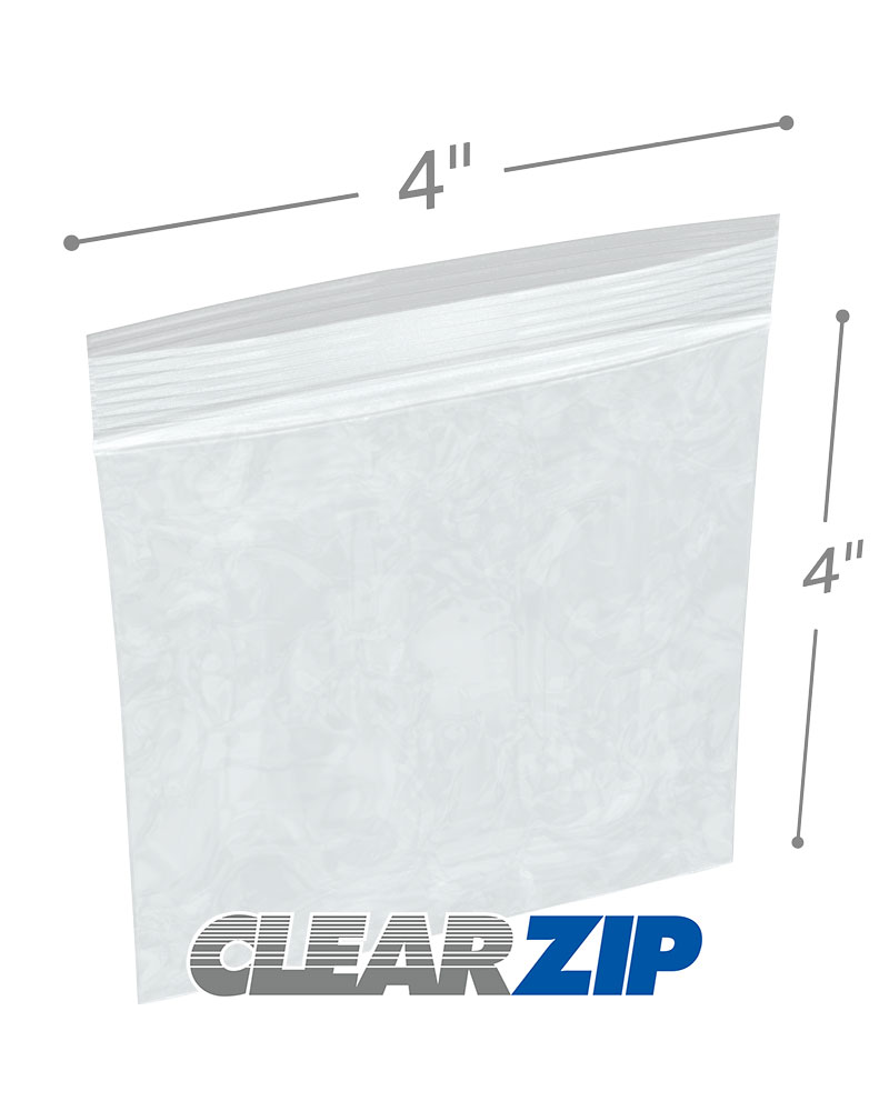 4 x 4 High Clarity Zipper Locking 2 Mil  Polypropylene Bags
