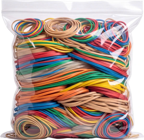 4 x 4 1.25 Mil Clearzip Lock Top Bags Rubber Bands inside of a 4 x 4 Clearzip Locking Top Bags 1.25 Mil