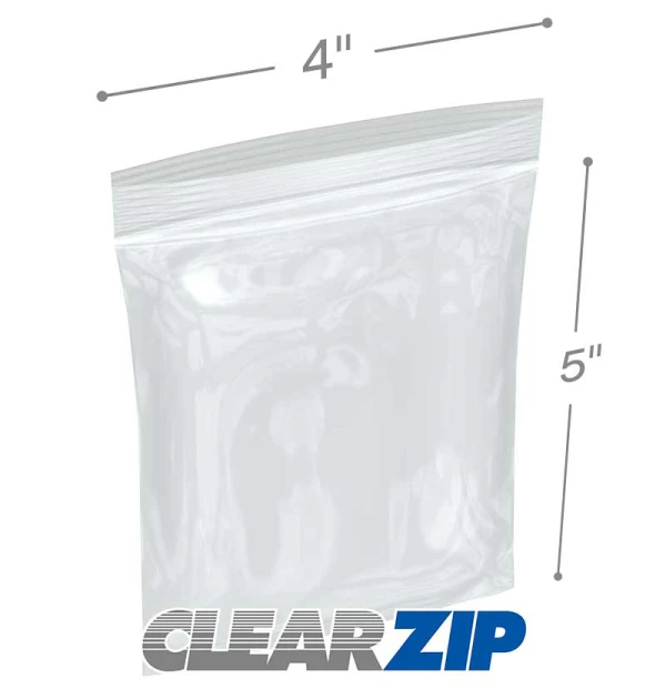 4 x 5 High Clarity Zipper Locking 2 Mil Polypropylene Bags 4 x 5 High Clarity Zipper Locking 2 Mil Polypropylene Bags