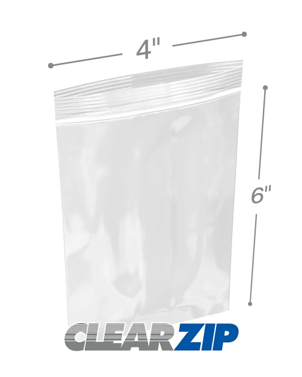 4x6 1.25 mil Clear Zip Lock Bags 4x6 1.25 mil clear zip reclosable bags