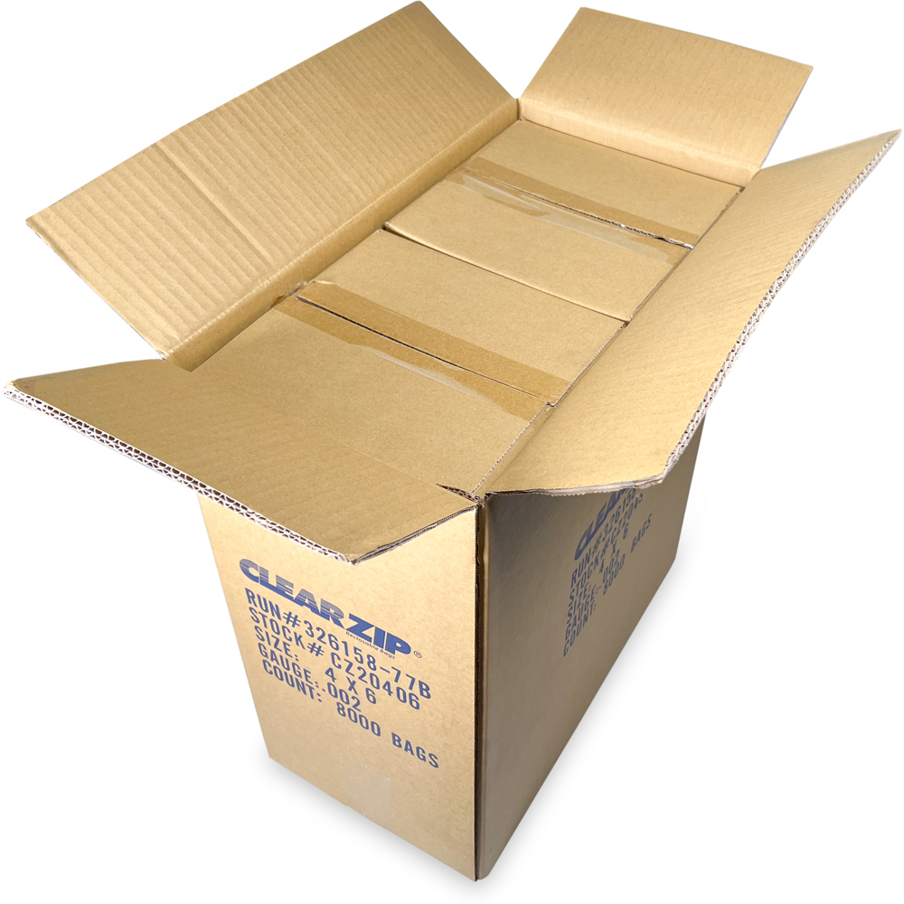 Master Case of 4 x 6 2 Mil Clearzip Lock Top Bags