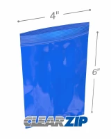 4x6 blue zipper bags