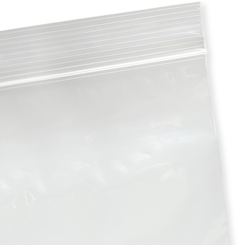 Close up of 4 x 6 3 Mil Clearzip Lock Top Bags Zipper