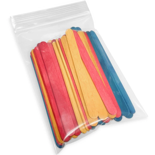 4 x 6 4 Mil Clearzip Lock Top Bags with Popsicle Sticks 4 x 6 4 Mil Clearzip Lock Top Bag with Colored Popsicle Sticks in Bag