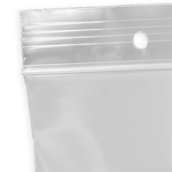 4 x 6 4 Mil Clearzip Lock Top Hang Hole Bags Zipper Close up of 4 x 6 4 Mil Clearzip Lock Top Hang Hole Bags Zipper