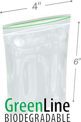 4x6 Biodegradable Reclosable 2 Mil Zipper Bags
