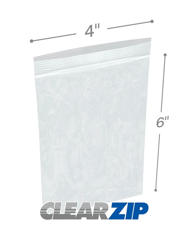 4 x 6 High Clarity Zipper Locking 2 Mil  Polypropylene Bags