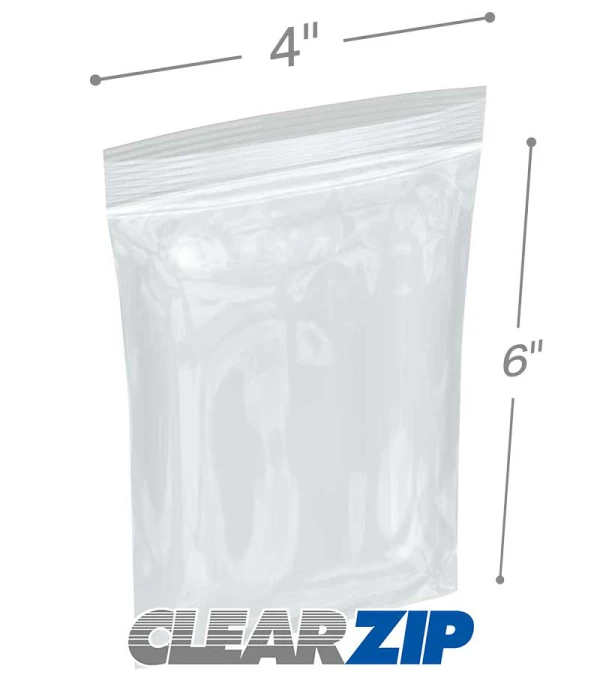 4 x 6 High Clarity Zipper Locking 4 Mil Polypropylene Bags 4 x 6 High Clarity Zipper Locking 4 Mil Polypropylene Bags