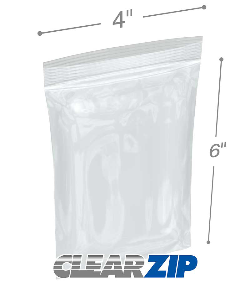 4 x 6 High Clarity Zipper Locking 4 Mil Polypropylene Bags