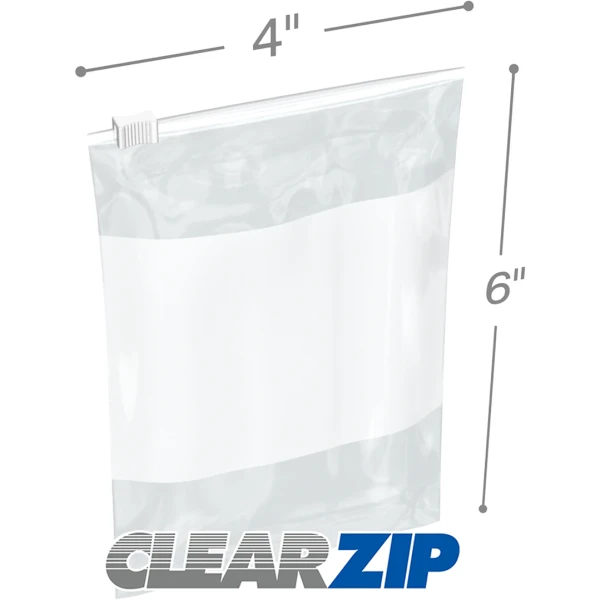 4 x 6 3 Mil White Block Sliding Zipper Bags 4 x 6 3 Mil White Block Sliding Zipper Bags
