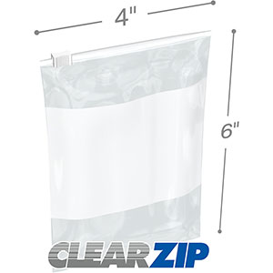 4 x 6 3 Mil White Block Sliding Zipper Bags