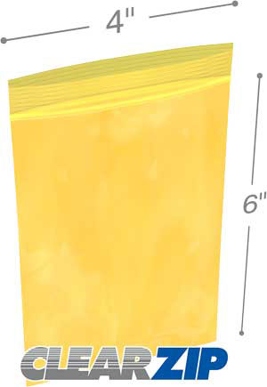 4x6 yellow zipper bags