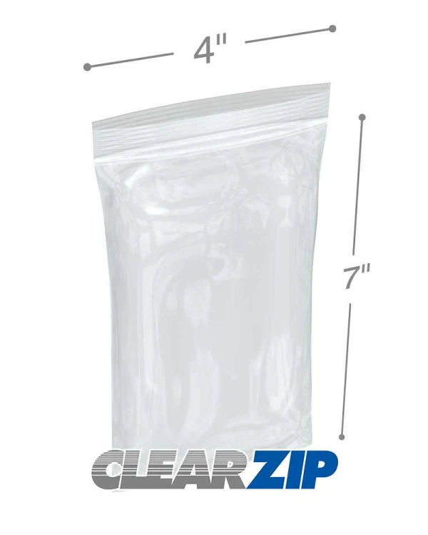 4x7 2 Mil Clearzip Lock Top Bags 4 x 7 Clearzip Locking Top Bags 2 Mil