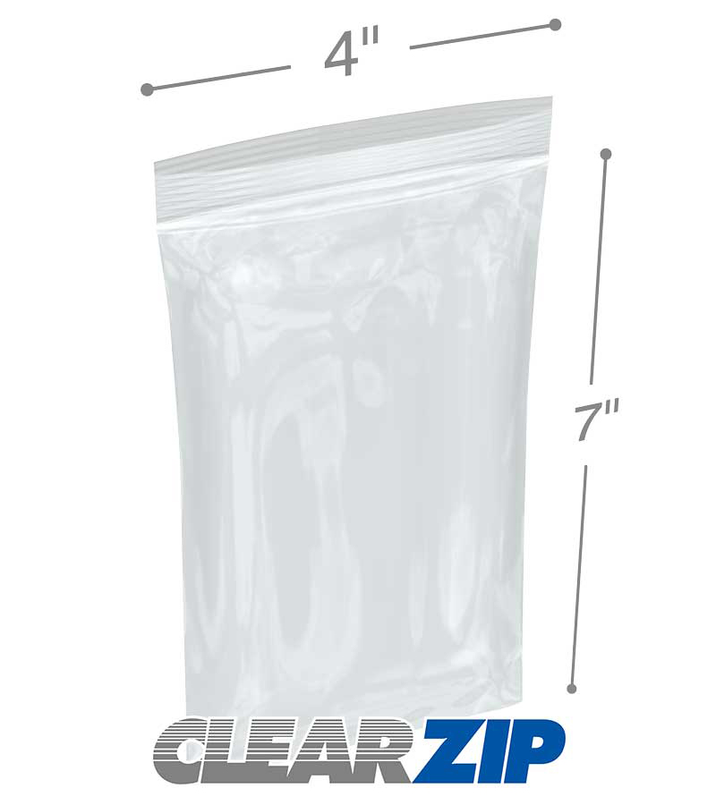 4 x 7 High Clarity Zipper Locking 2 Mil Polypropylene Bags