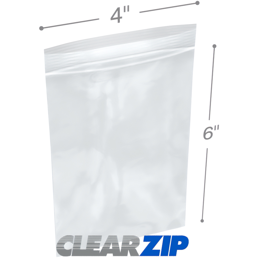 Cleanroom Poly Zipper Bags 4x6 - 4mil Clear