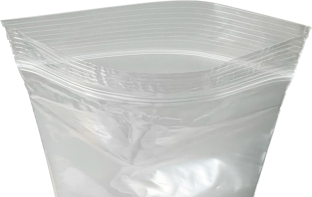 Open Top of 4 x 4 Clearzip Locking Top Bags 2 Mil