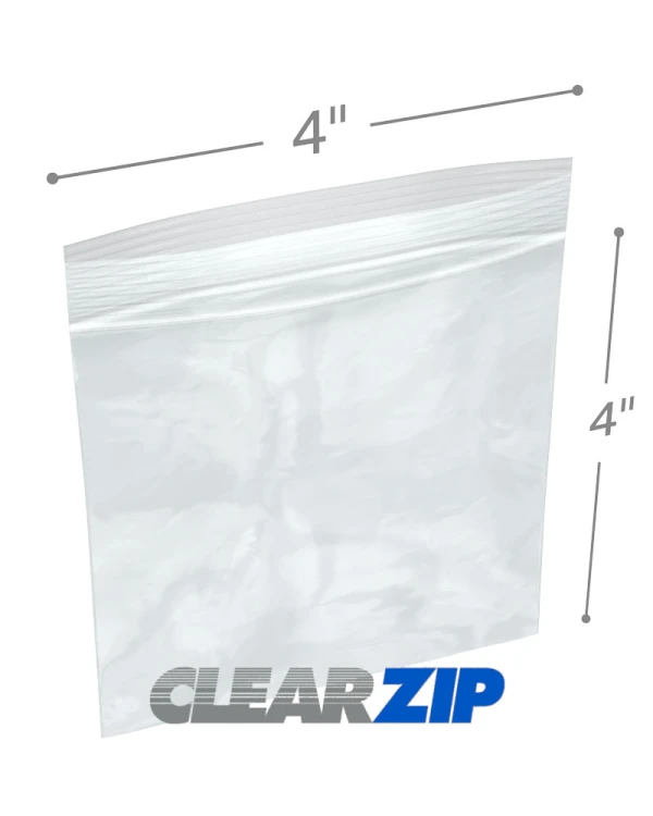 4 x 4 Clearzip Locking Top Bags 4 Mil