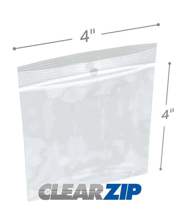 4x4 2mil Zipper Locking with Hang Hole 4x4 2mil Zipper Locking with Hang Hole