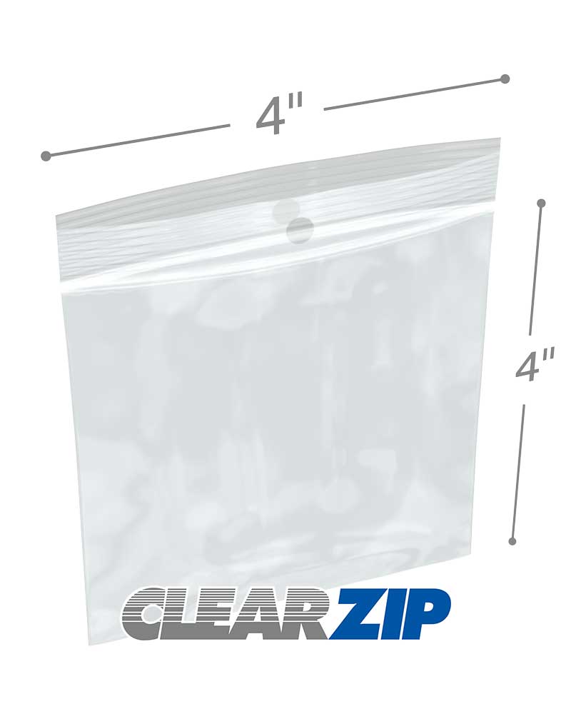 4x4 2mil Zipper Locking with Hang Hole
