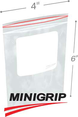 4x6 2Mil Minigrip Reclosable Plastic Bags with Whiteblock