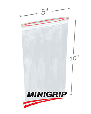 5x10 2Mil Minigrip Reclosable Plastic Bags