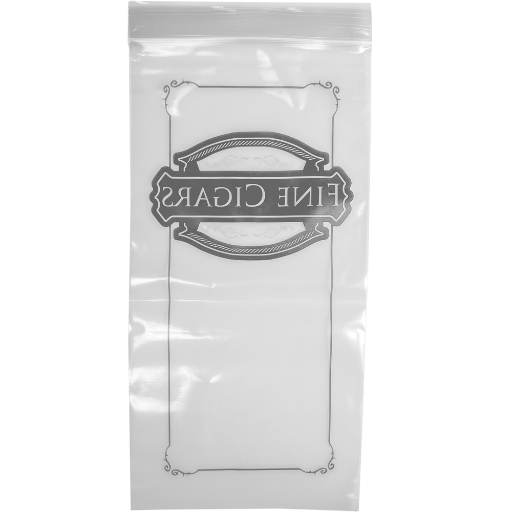 Back of 5 x 10 2 mil Zipper Lock Cigar Bags