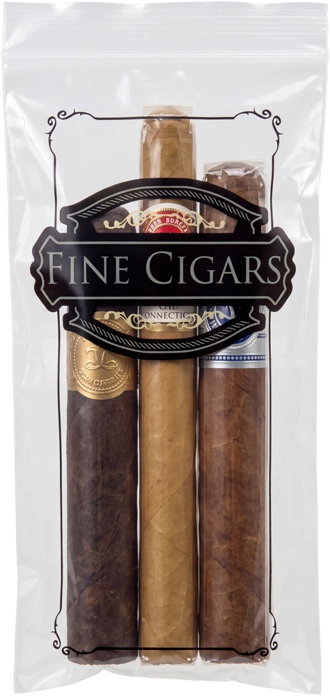 5 x 10 2 mil Zipper Lock Cigar Bags Pre-Printed Reclosable 5 x 10 2 mil Cigar Bags