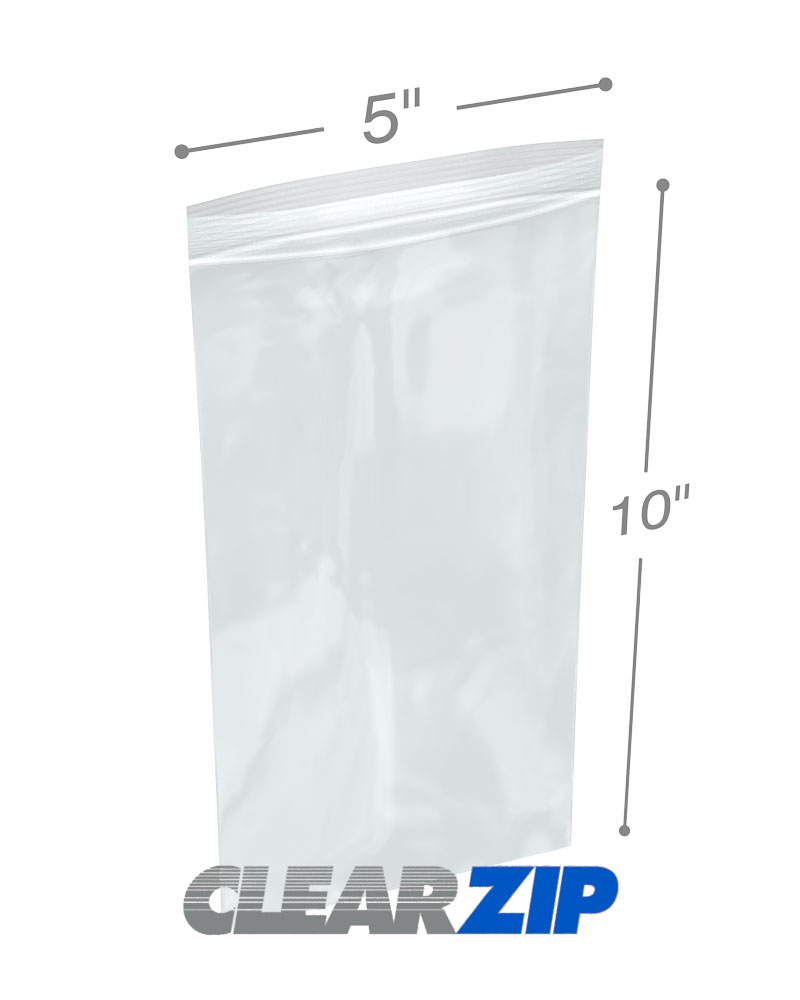5 x 10 Clearzip® Lock Top 2 Mil Bags