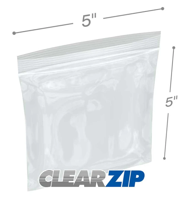 5 x 5 High Clarity Zipper Locking 2 Mil Polypropylene Bags 5 x 5 High Clarity Zipper Locking 2 Mil Polypropylene Bags