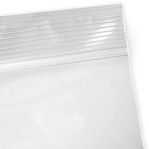 Close up of 5 x 7 1.25 Mil Clearzip Lock Top Bags Zipper