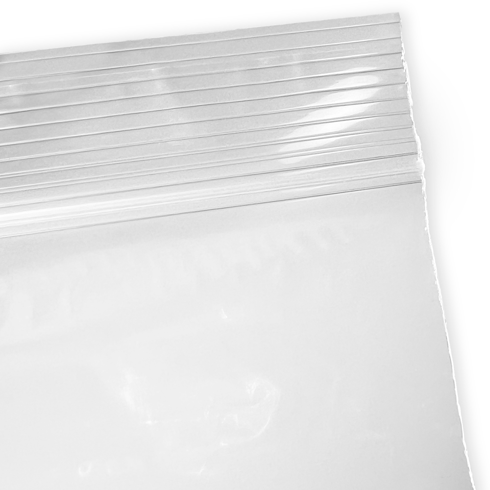 Close up of 5 x 7 1.25 Mil Clearzip Lock Top Bags Zipper