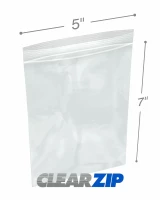 5x7 1.25 mil clear zip reclosable bags