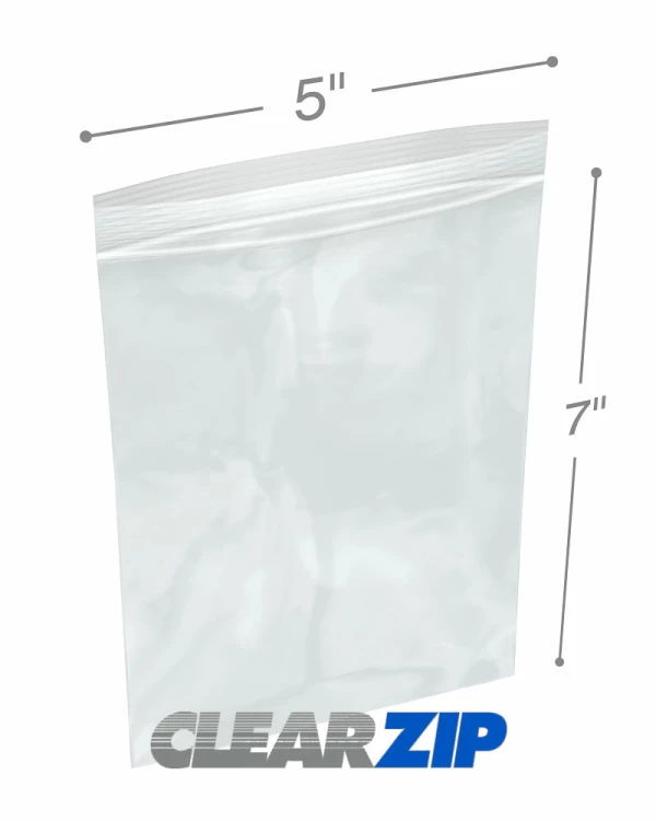 5 x 7 Clearzip® Lock Top 2 Mil Bags