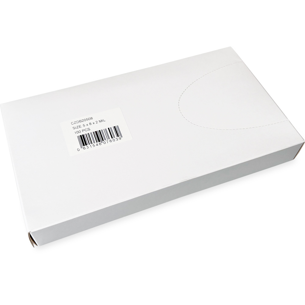 Dispenser Box of 5 x 8 2 Mil Clearzip Lock Top Bags