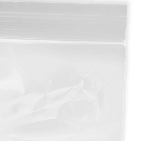 5 x 8 2 Mil Clearzip Lock Top Bag Zipper Close up of 5 x 8 2 Mil Clearzip Lock Top Bag Zipper